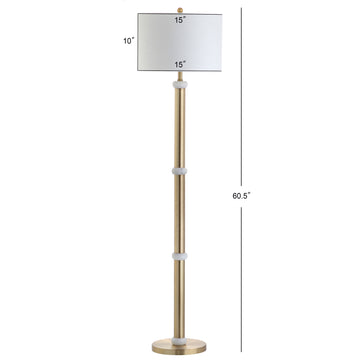 Gregory 60.5" Metal/Marble LED Floor Lamp - JONATHAN Y